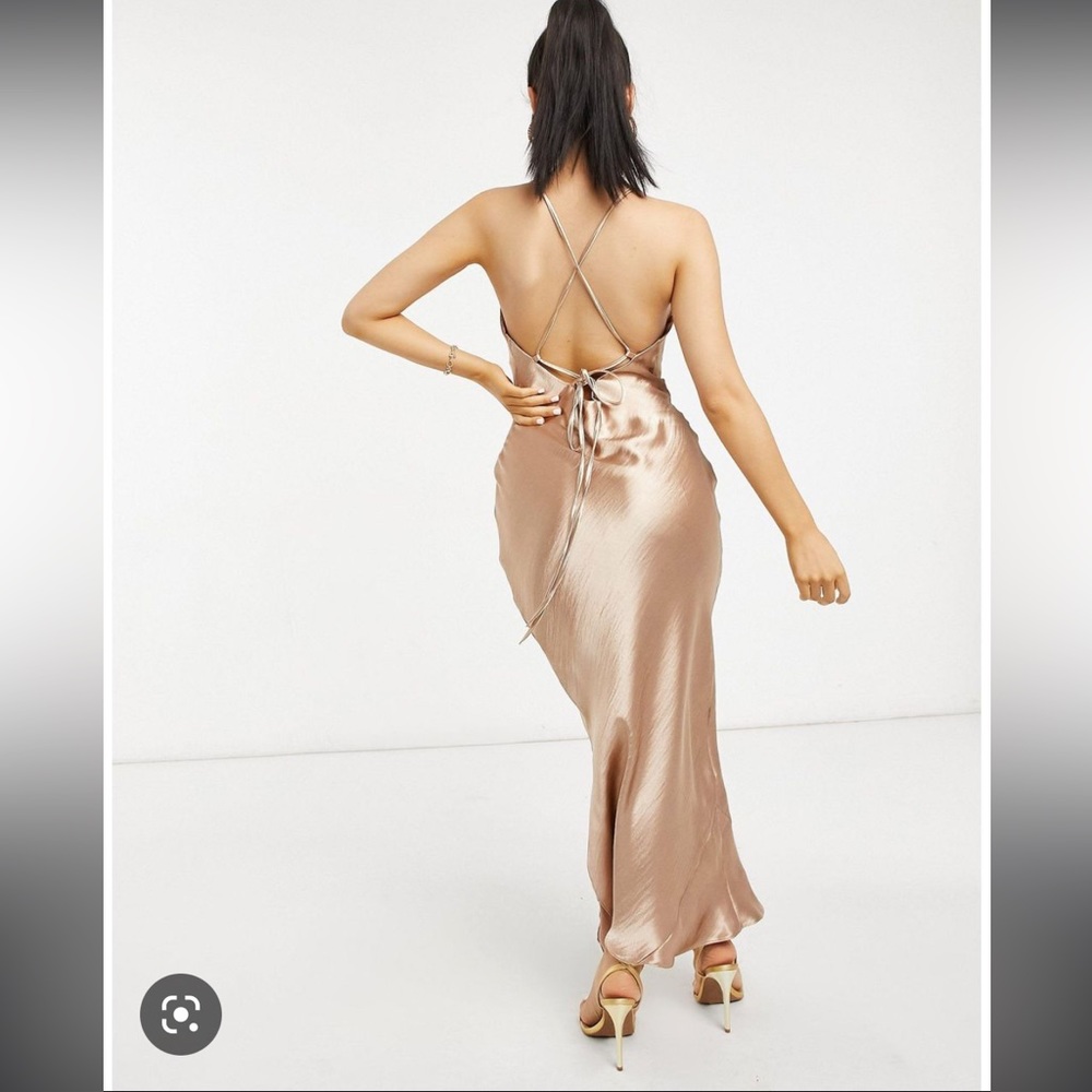 ASOS DESIGN Petite cami maxi slip dress in high shine